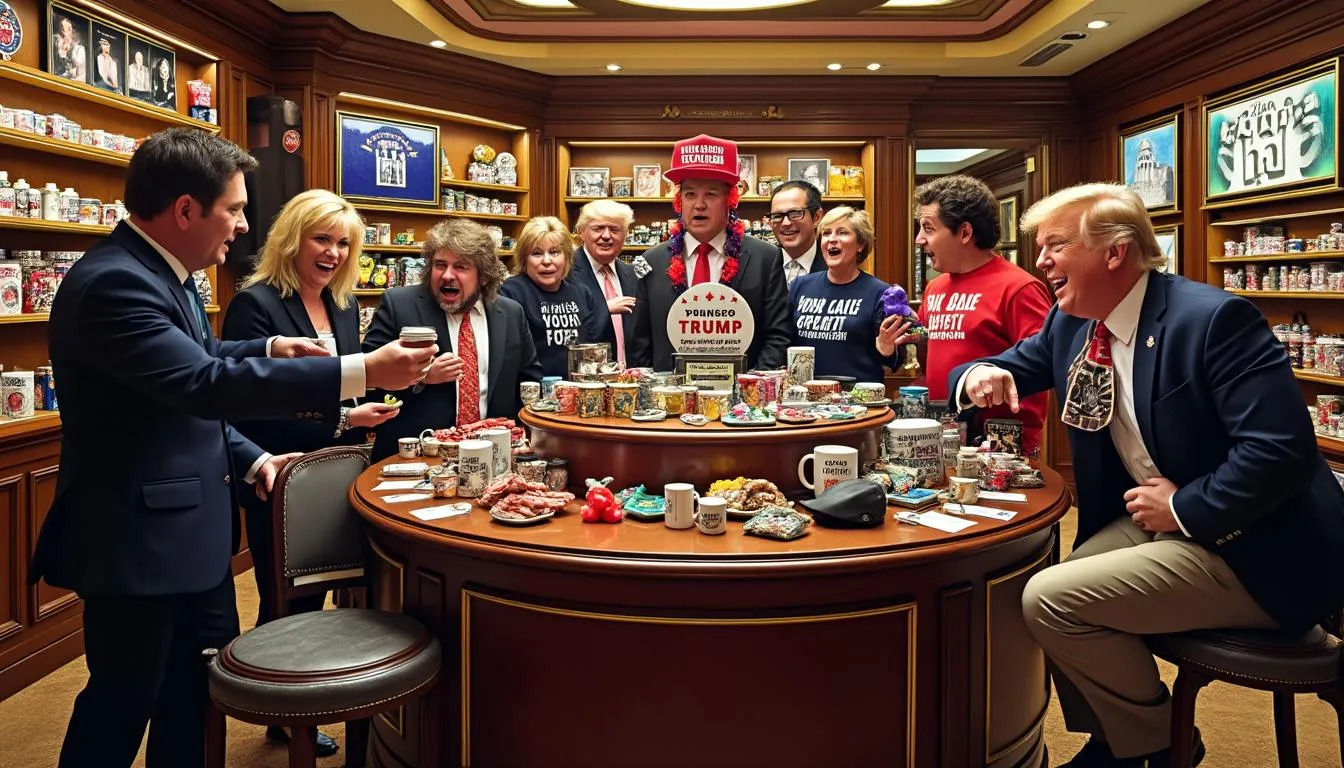 Des farceurs envahissent la boutique de souvenirs de Trump Tower avec des articles présentant Epstein aux côtés du président